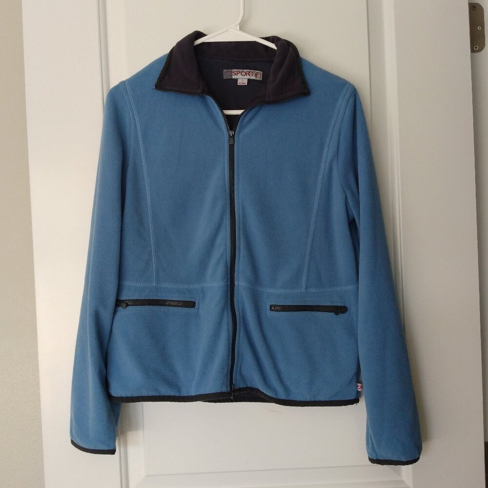 Sportif Women's Blue Fleece Full Zip Jacket Size S